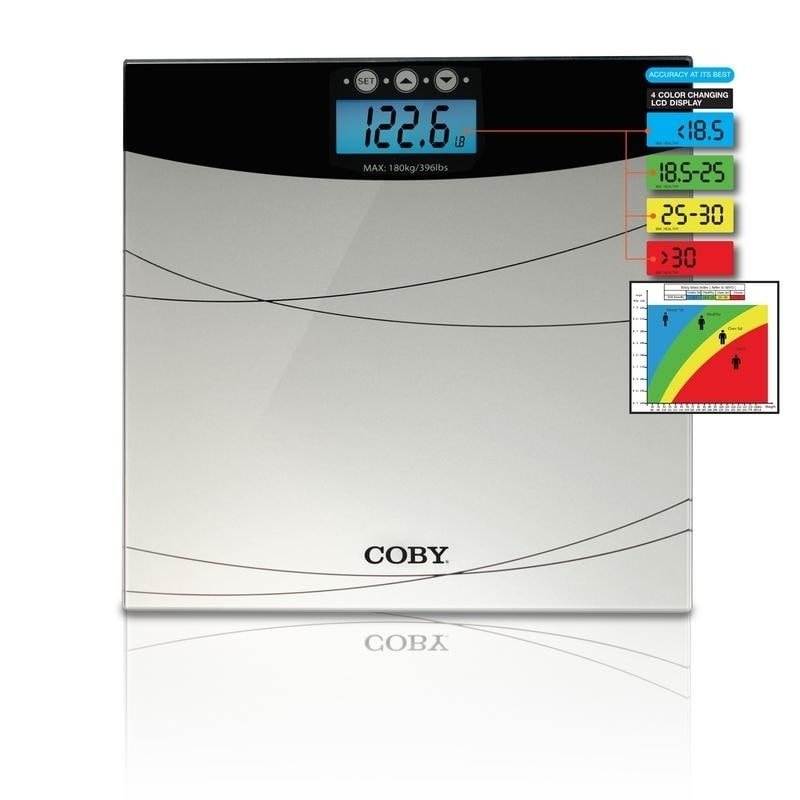 Shop Coby Digital Glass Bathroom Scale With Bmi Calculator Color