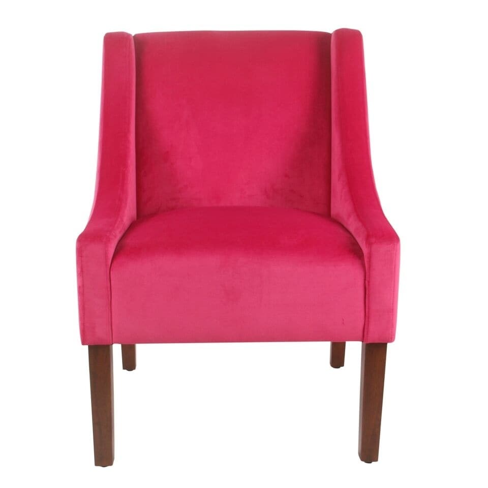 Shop Homepop Modern Velvet Swoop Arm Accent Chair Pink