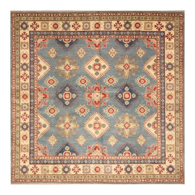 Handmade Tribal Kazak Wool Rug (Afghanistan) - 8'4 x 8'4
