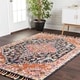 preview thumbnail 1 of 3, Alexander Home Sahara Boho Medallion Hand-hooked Wool Area Rug Navy/Multi 3'6" x 5'6"