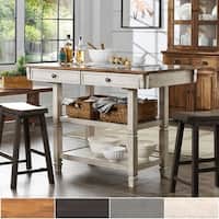 Elena Two-Tone Antique Kitchen Island Buffet by iNSPIRE Q Classic