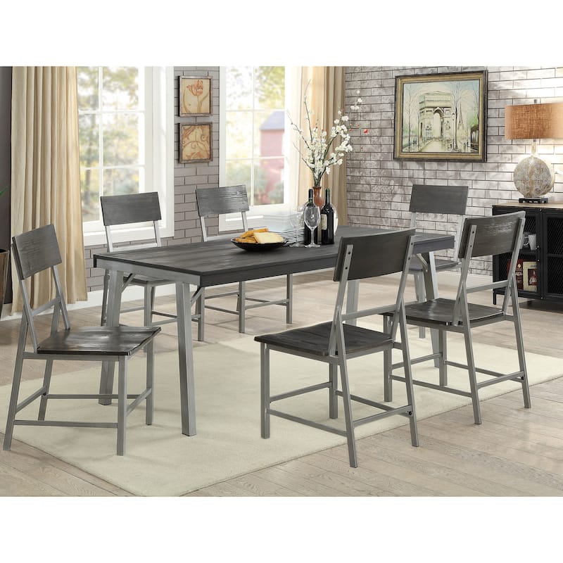 Traw Industrial Grey Metal Side Chairs by Furniture of America (Set of 2)