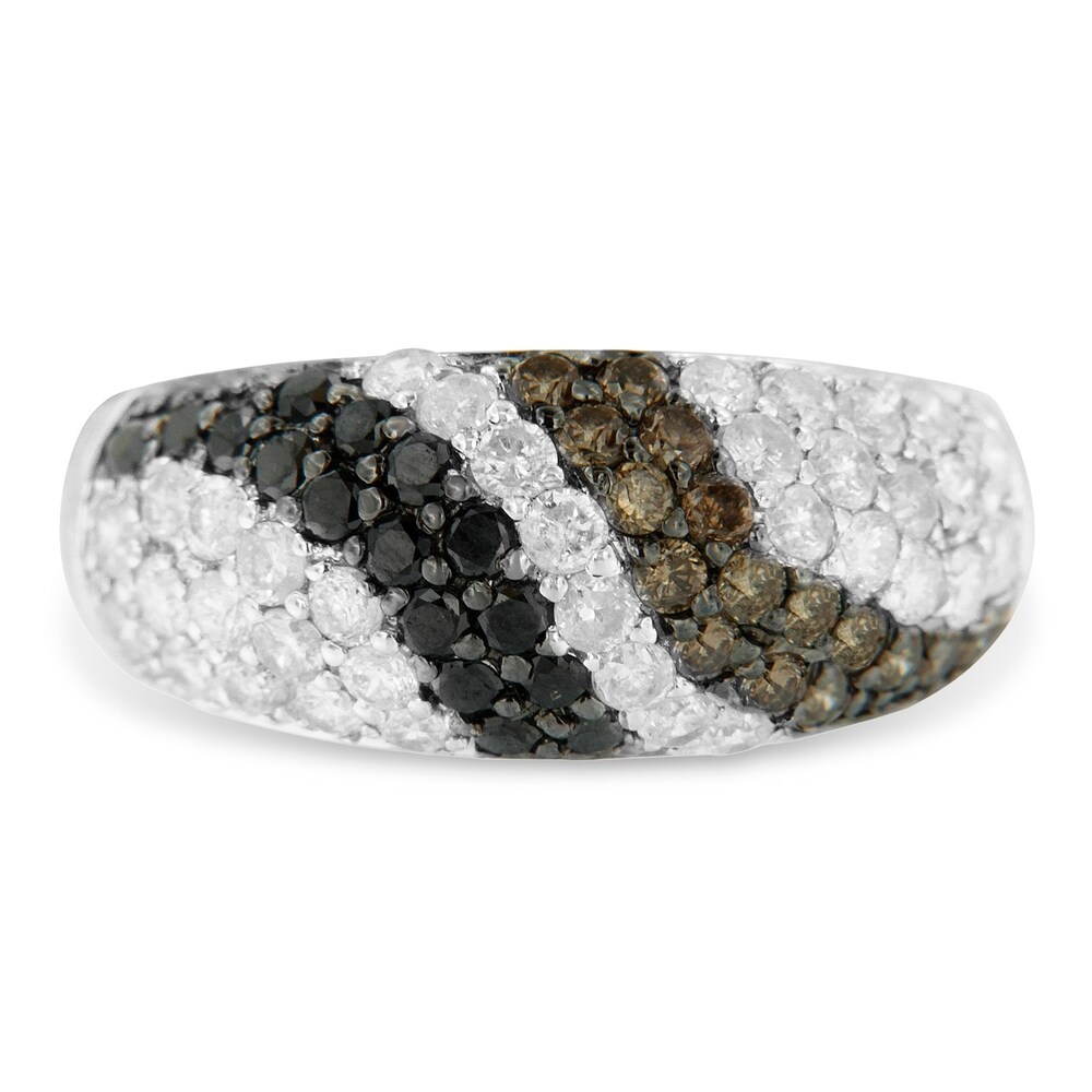 White /& Champagne Diamond Stacking Ring in Sterling Silver 1//4 ct Black