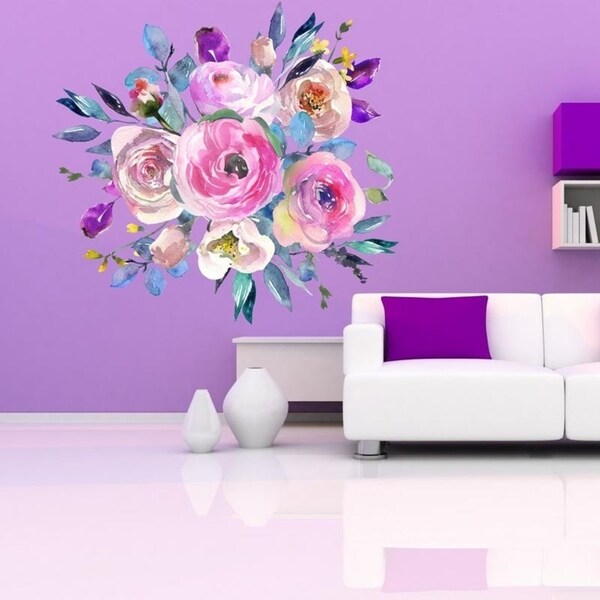 Bouquet Flowers Full Color Wall Decal Sticker K-228 FRST ...