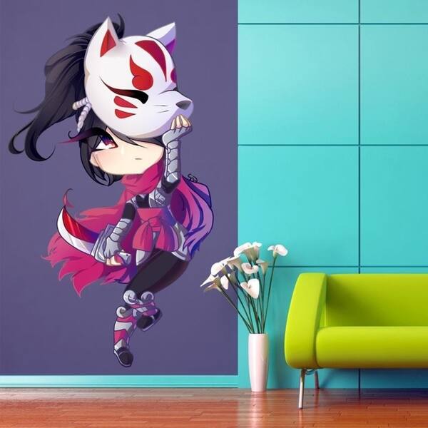 Shop Anime Girl Mask Full Color Wall Decal Sticker K 271 Frst Size 20 X31 Overstock 20872714