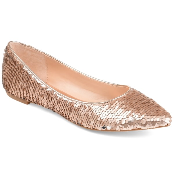 metallic flats pointed toe