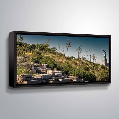 ArtWall Richard James 'Steps to Liberty' Gallery Wrapped Floater-framed Canvas - Green
