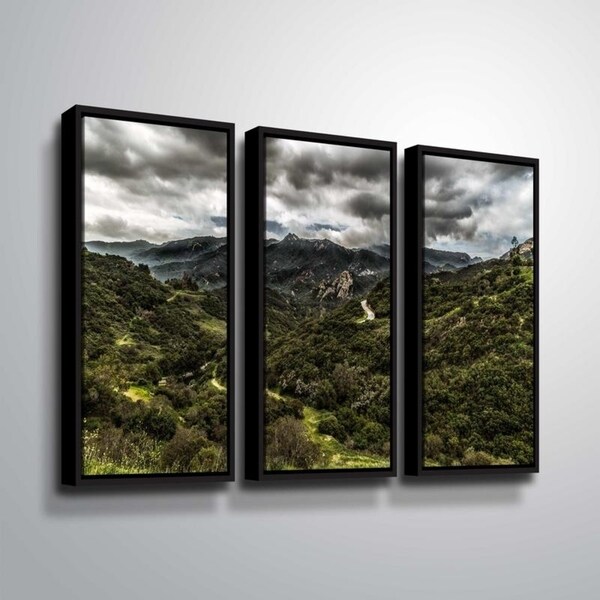 ArtWall Richard James 'Topanga III' 3 Piece Floater Framed Canvas Set
