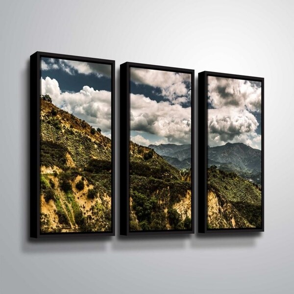 ArtWall Richard James 'Topanga I' 3 Piece Floater Framed Canvas Set