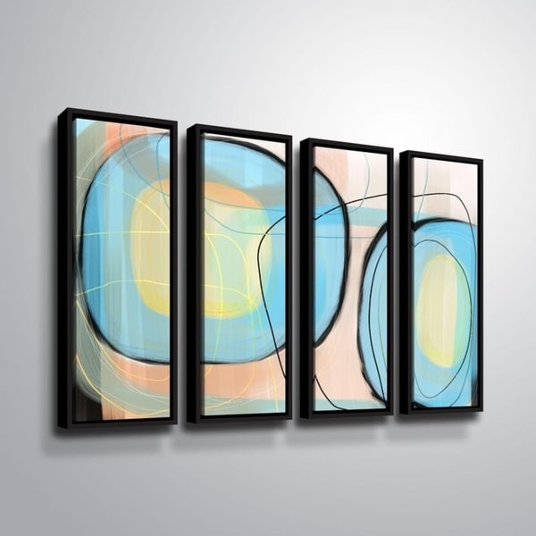 ArtWall Delores Orridge Naskrent 'Robin's Egg' 4 Piece Floater Framed Canvas Set