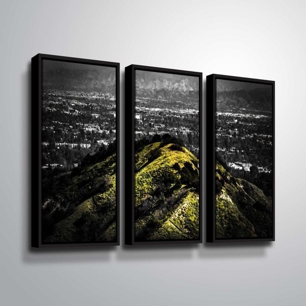 ArtWall Richard James 'Mulholland Hill' 3 Piece Floater Framed Canvas Set