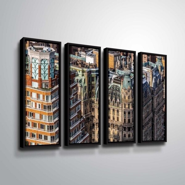 ArtWall Richard James 'Ansonia Roof' 4 Piece Floater Framed Canvas Set