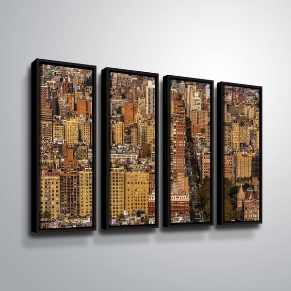 ArtWall Richard James 'Upper West Side' 4 Piece Floater Framed Canvas Set