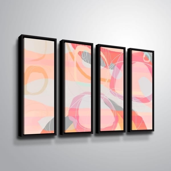 ArtWall Delores Orridge Naskrent 'Salt Water Taffy' 4 Piece Floater Framed Canvas Set