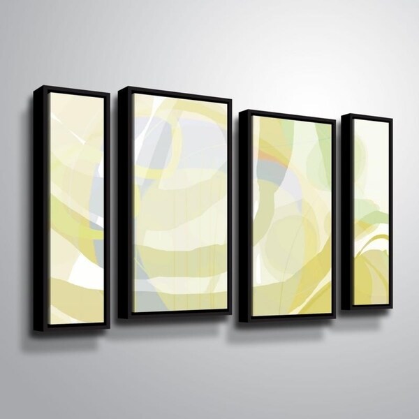 ArtWall Delores Orridge Naskrent 'Pear Piquant' 4 Piece Floater Framed Canvas Staggered Set