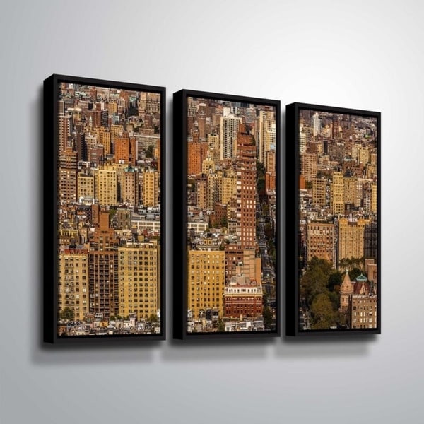 ArtWall Richard James 'Upper West Side' 3 Piece Floater Framed Canvas Set