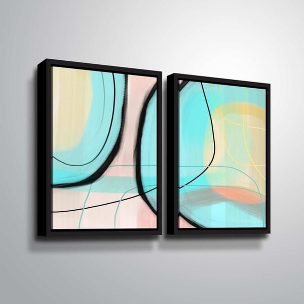 ArtWall Delores Orridge Naskrent 'Tumbled Glass' 2 Piece Floater Framed Canvas Set