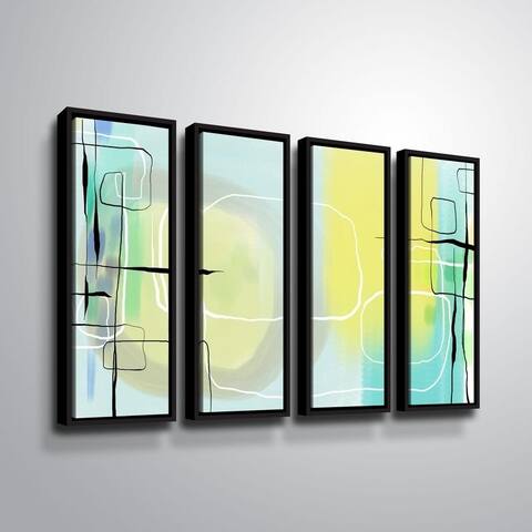 ArtWall Delores Orridge Naskrent 'High Brow' 4 Piece Floater Framed Canvas Set