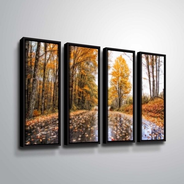 ArtWall Julie Mann Sperry 'After an autumn rain' 4 Piece Floater Framed Canvas Set