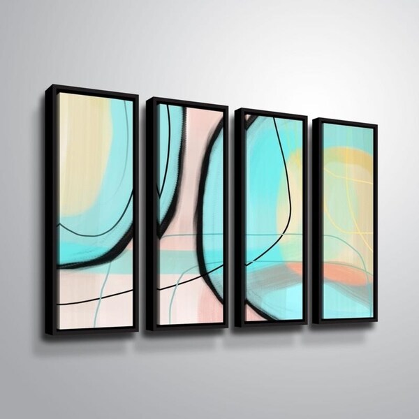 ArtWall Delores Orridge Naskrent 'Tumbled Glass' 4 Piece Floater Framed Canvas Set