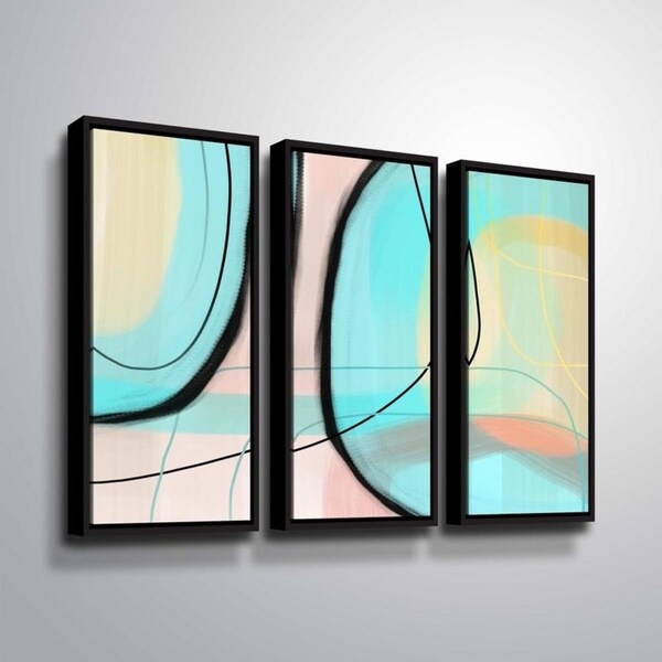 ArtWall Delores Orridge Naskrent 'Tumbled Glass' 3 Piece Floater Framed Canvas Set