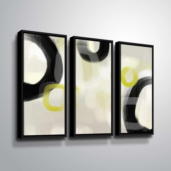 ArtWall Delores Orridge Naskrent 'Bahai Basalt' 3 Piece Floater Framed Canvas Set