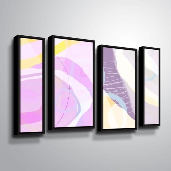 ArtWall Delores Orridge Naskrent 'Grape Crush' 4 Piece Floater Framed Canvas Staggered Set