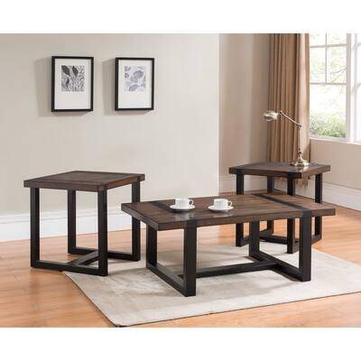 Simmons Casegoods Warm Oak and Charcoal Cocktail Table
