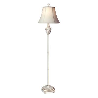 StyleCraft Cream Floor Lamp - Brussel Cream Round Bell Fabric Shade