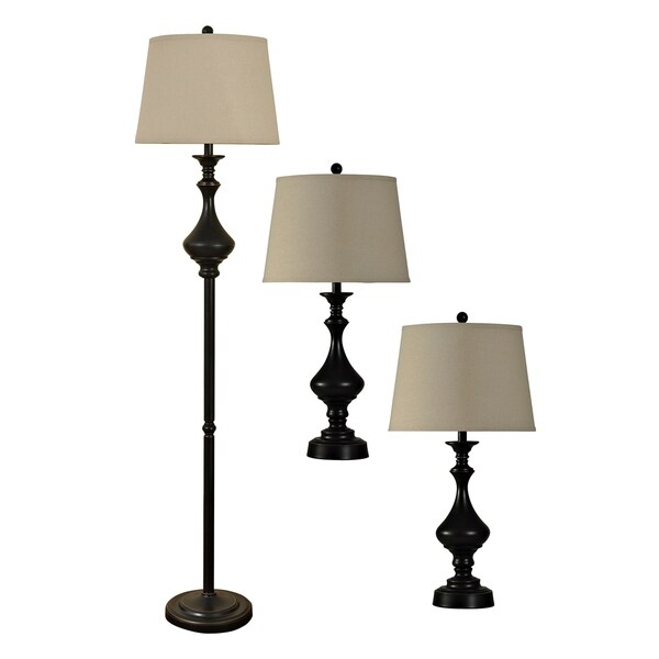 style craft floor lamp with 3 lights