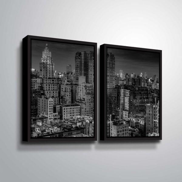 ArtWall Richard James 'UWS at Dusk' 2 Piece Floater Framed Canvas Set