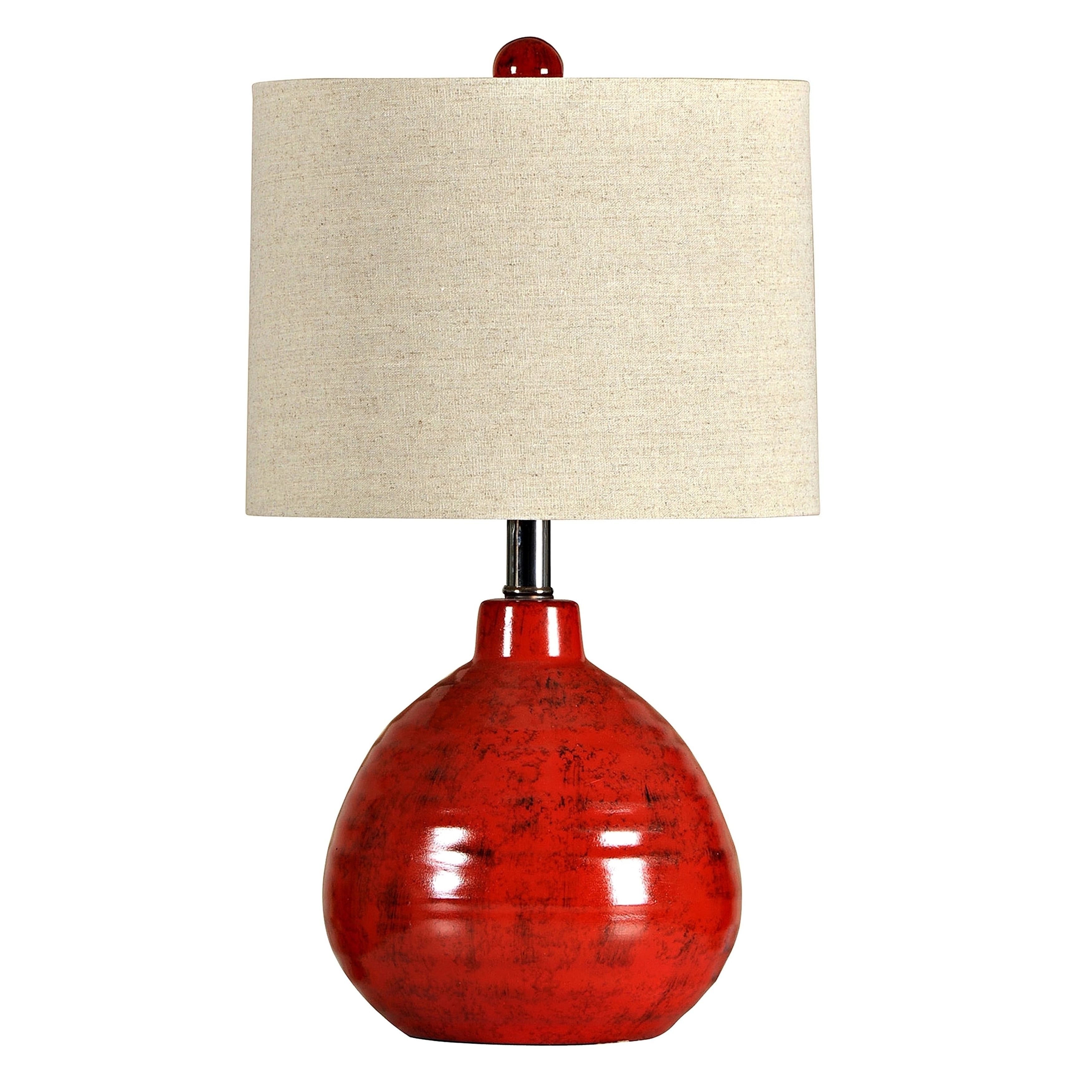 red table lamp shade