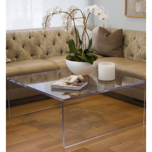 Shop Boda Acrylic C Square Edge Coffee Table Without Shelf