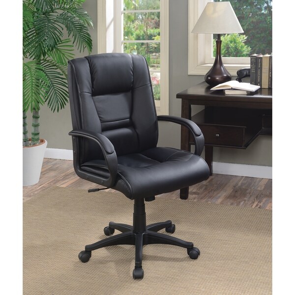 Shop Contemporary Black Faux Leather Office Chair - Overstock - 20875185