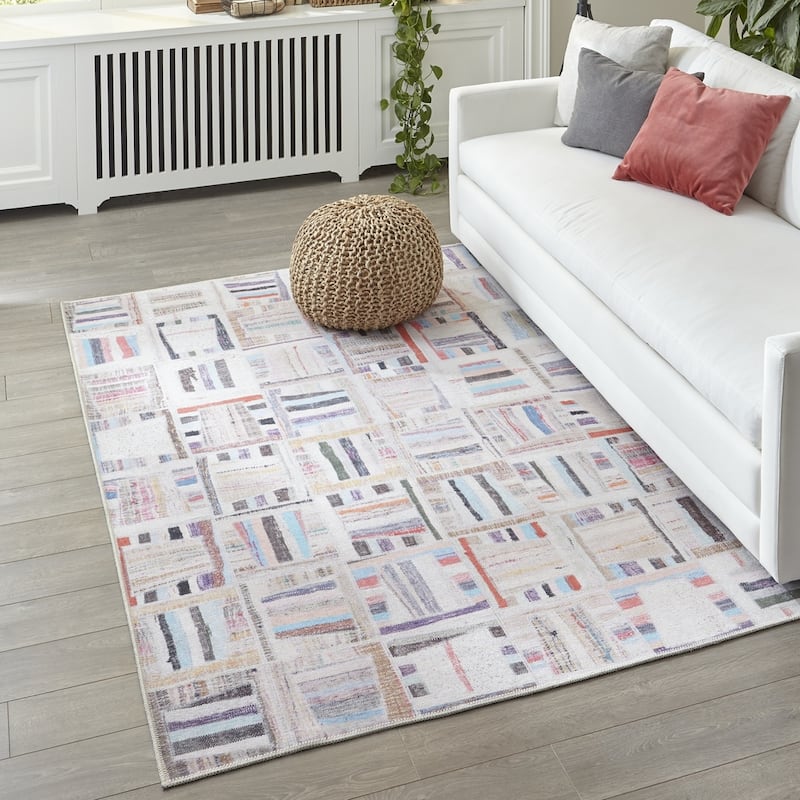 Momeni Afshar Polyester Contemporary Patchwork Area Rug