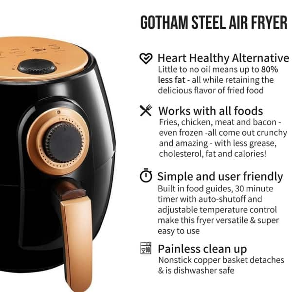 Gotham Steel Air Fryer XL 4 qt. Rapid Air Technology, Oil Free 