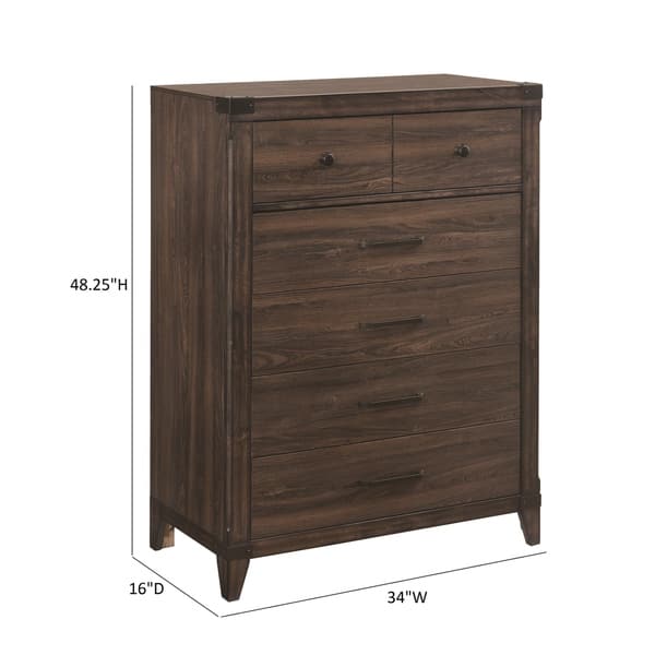 Shop Richmond Rustic Dark Grey Oak Chest Free Shipping Today