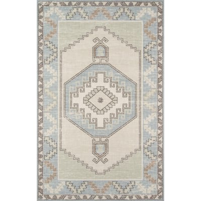 Momeni Anatolia Wool and Nylon Traditional Medallion Area Rug