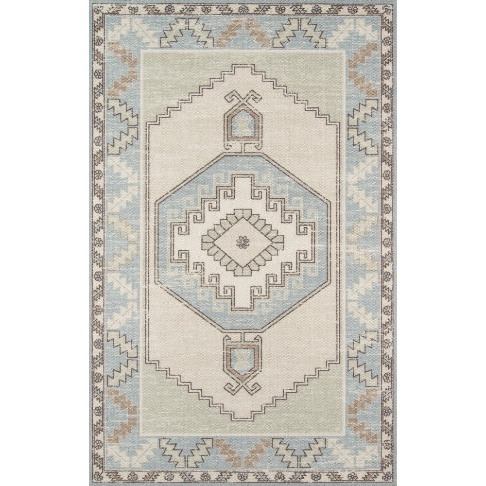 Momeni Anatolia Wool and Nylon Traditional Medallion Area Rug.