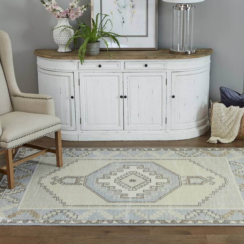 Momeni Anatolia Wool and Nylon Traditional Medallion Area Rug