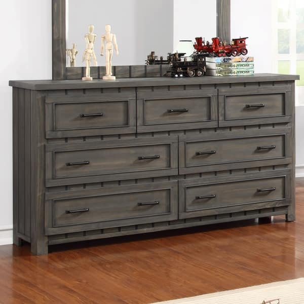 Shop Napoleon Rustic Gun Smoke 7 Drawer Dresser Free Shipping