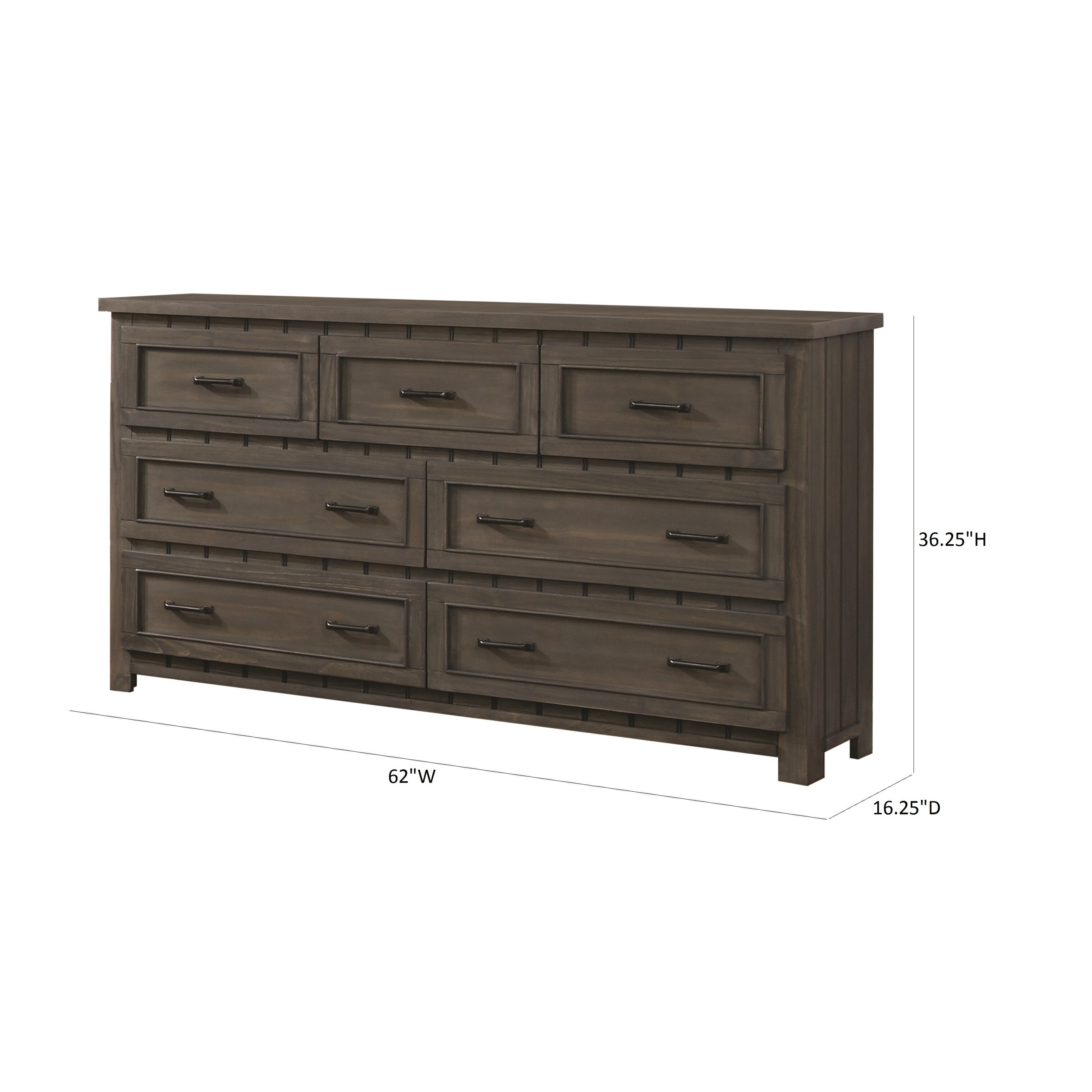 Shop Napoleon Rustic Gun Smoke 7 Drawer Dresser Overstock 20875436