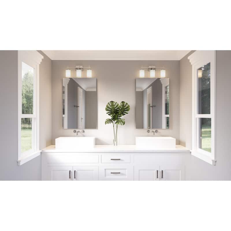 Porch & Den Quintero Opal Etched Glass 3-light LED Vanity Light