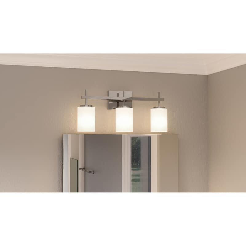 Porch & Den Quintero Opal Etched Glass 3-light LED Vanity Light