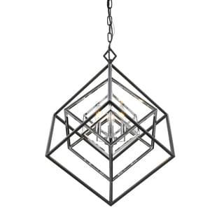 Avery Home Lighting Euclid 3-light Chandelier (Black/Chrome - Chrome) - Chandeliers For Bedrooms by Overstock.com