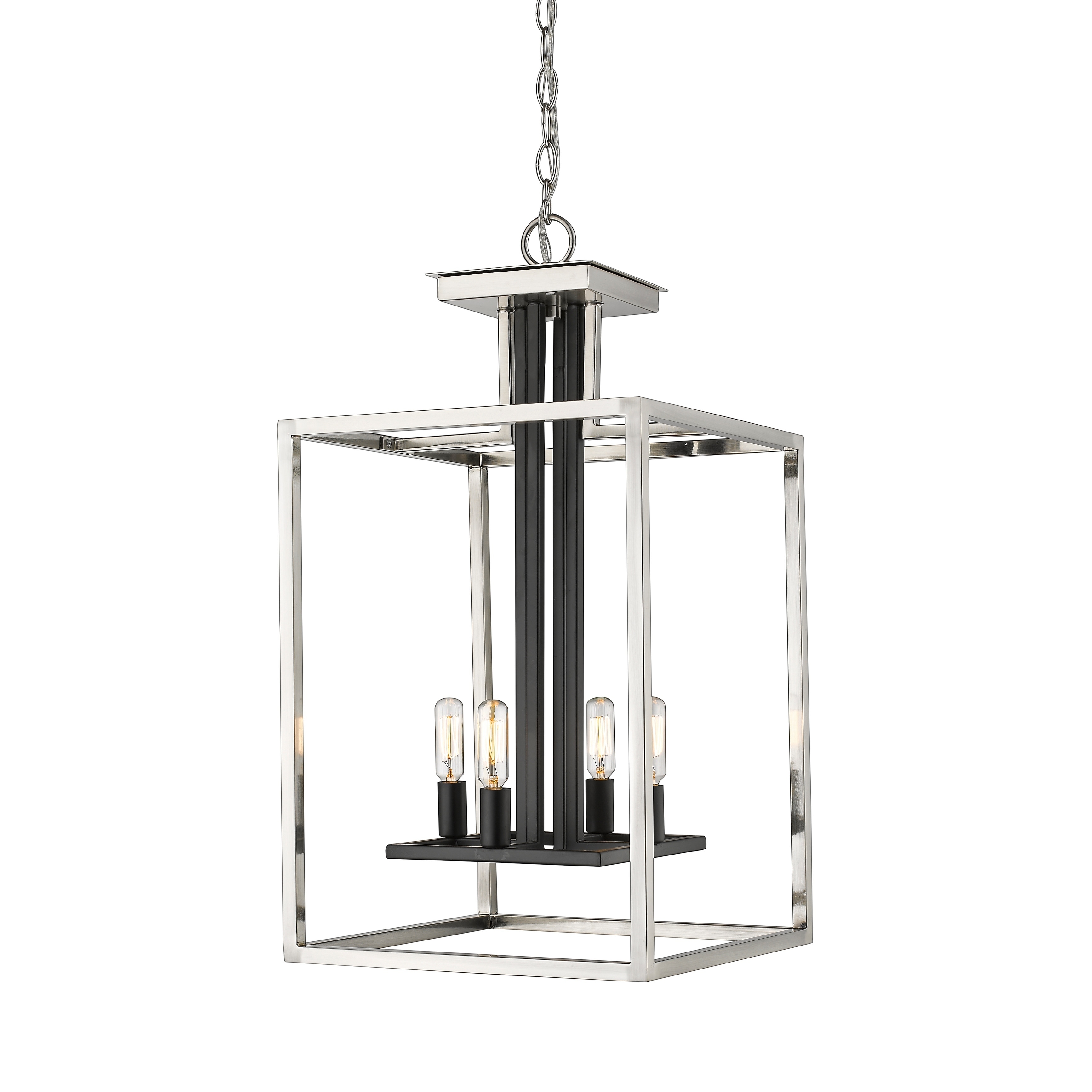 Avery Home Lighting Quadra 4-light Chandelier (Black/Silver - Nickel Finish/Brass Finish) - Chandeliers For Bedrooms by Overstock.com
