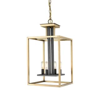 Avery Home Lighting Quadra 4-light Chandelier (Bronze/Gold - Bronze Finish/Brass Finish) - Chandeliers For Bedrooms by Overstock.com