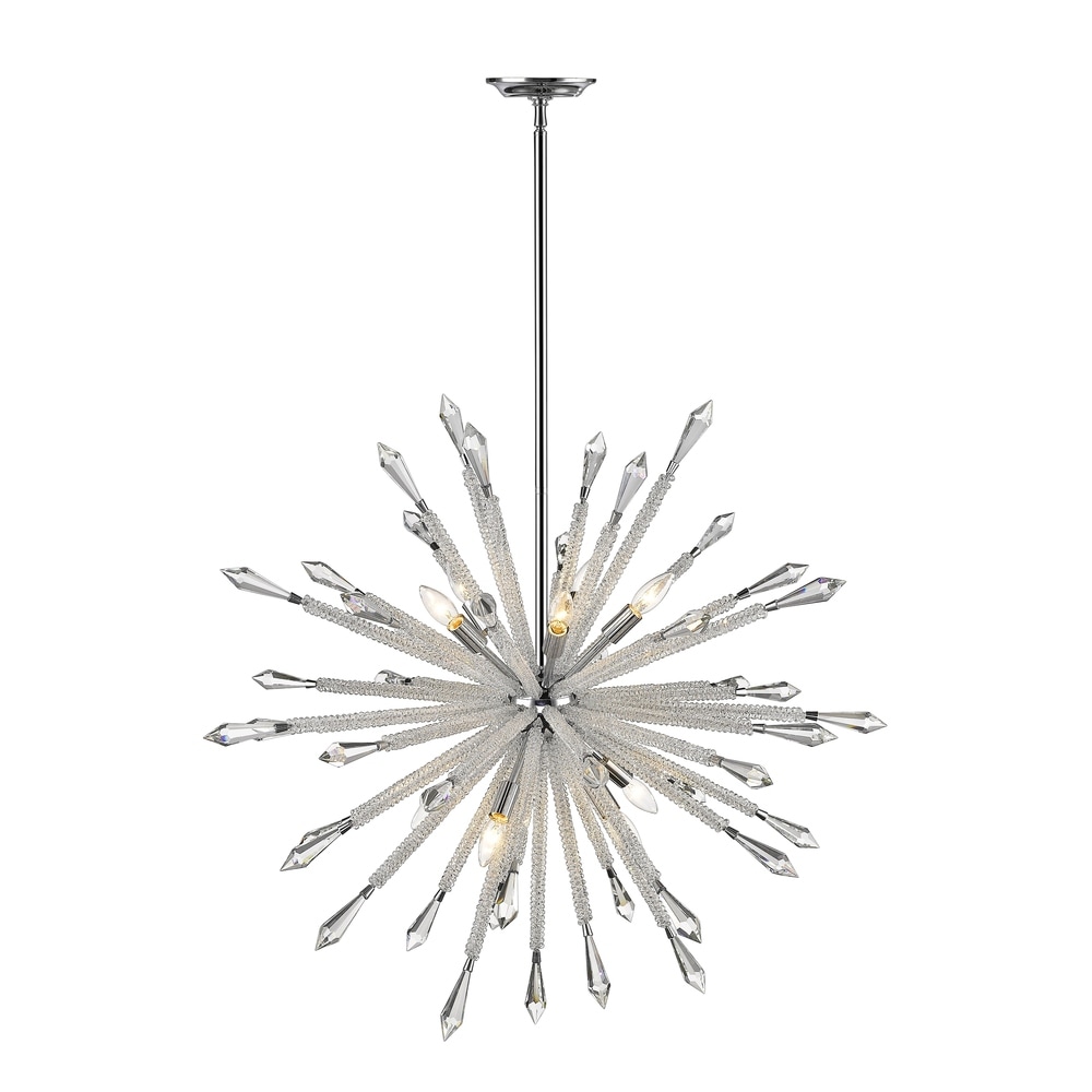 10 in. 3 Light Chrome Star Ceiling Crystal Chandelier 10 in. 3 Light Chrome Star Ceiling Crystal Chandelier
