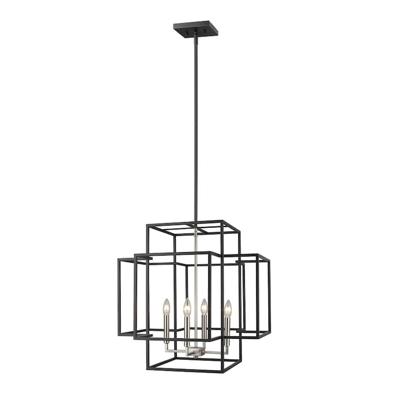 Avery Home Lighting Titania 22-inch 4-light Pendant - Black/Silver