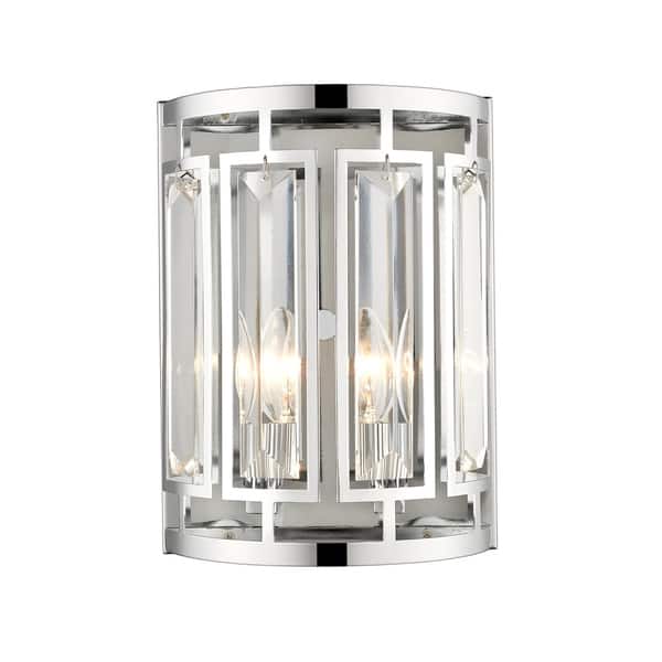 slide 1 of 1, Avery Home Lighting Mersesse Chrome 2-light Wall Sconce